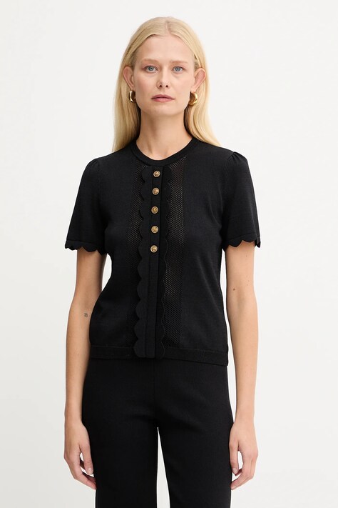 Twinset bluzka damska kolor czarny gładka 252TP3203
