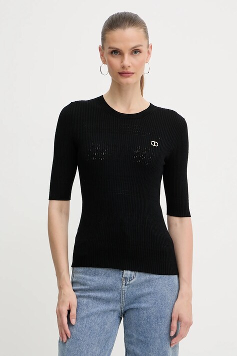 Twinset t-shirt damski kolor czarny 252TP3240