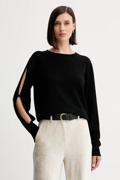 Twinset sweter damski kolor czarny lekki 252TF3032