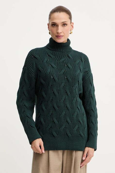 Свитер Armani Exchange цвет зелёный лёгкий с гольфом XW000780 AF16638