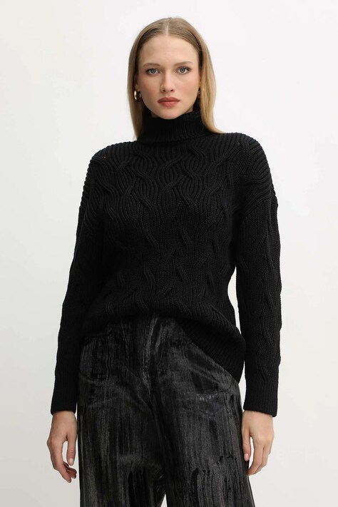 Pulover Armani Exchange boja: crna, lagane, s dolčevitom, XW000780 AF16638