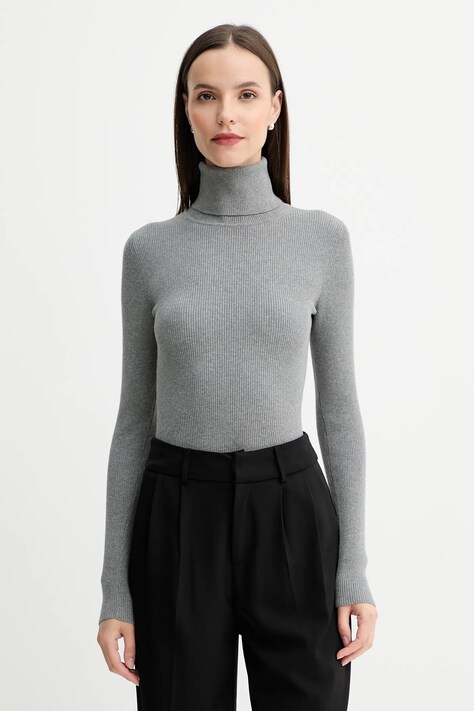 Calvin Klein Jeans pulover culoarea gri, light, cu guler, LV047D350G