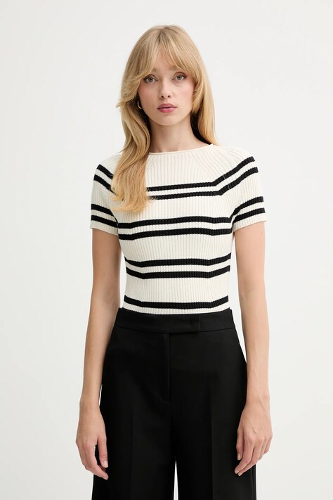 MAX&Co. sweter damski kolor beżowy lekki z półgolfem 2526366051200