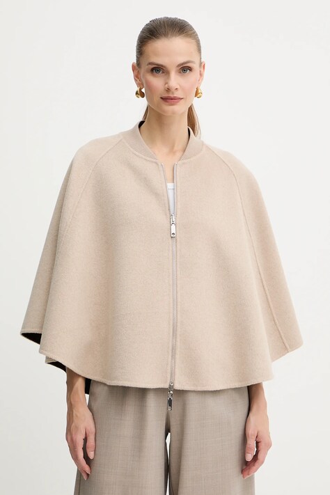MAX&Co. poncho cu două fețe din lână culoarea bej, 2526736037200