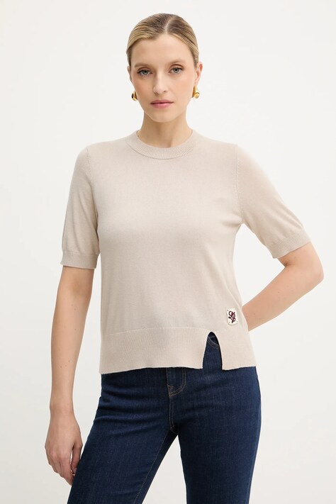 Liu Jo tricou din lână culoarea bej, MF5377 MA16R