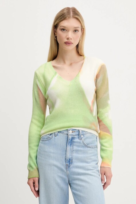 Desigual sweter OULU damski kolor turkusowy 25WWJF13