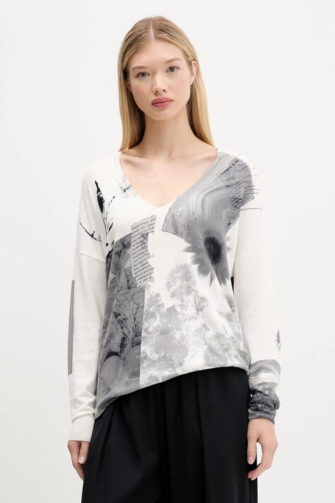 Светр Desigual GOTEMBURGO колір бежевий легкий 25WWJF15