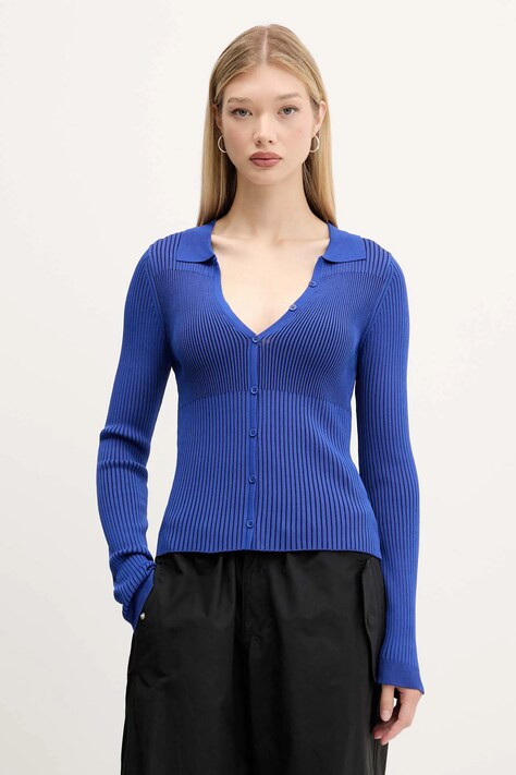 Desigual sweter BETHEL damski kolor niebieski lekki 25WWJF29
