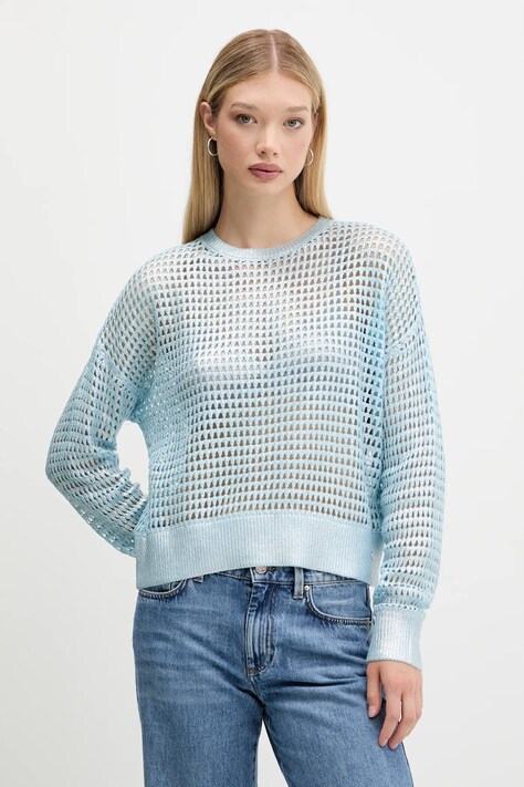 Desigual sweter WHISTLER damski kolor niebieski lekki 25WWJF40