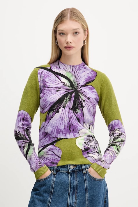 Svetr Desigual ORQUIDEA LACROIX dámský, fialová barva, 25WWJF42