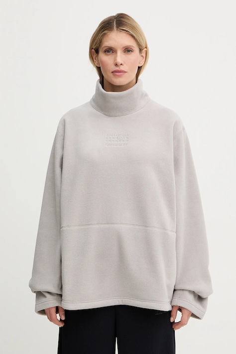 Fleecová mikina MM6 Maison Margiela x Salomon šedá barva, hladká, S52NH0035.M20140.858