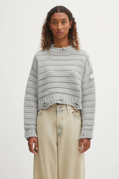 MM6 Maison Margiela sweter wełniany damski kolor szary S52HL0031.M13040.857M