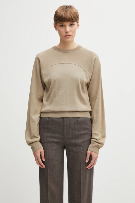 MM6 Maison Margiela sweter damski kolor beżowy lekki S62HL0040.M13188.114