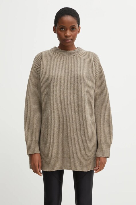 MM6 Maison Margiela sweter z dodatkiem wełny damski kolor beżowy S62HL0042.M13193.114