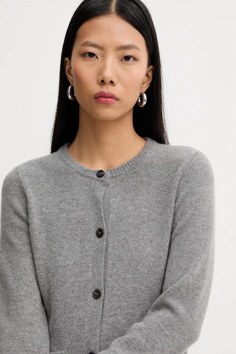 Кардиган з додаванням вовни MM6 Maison Margiela — AW25-SWD0W4, сірий — фото 4