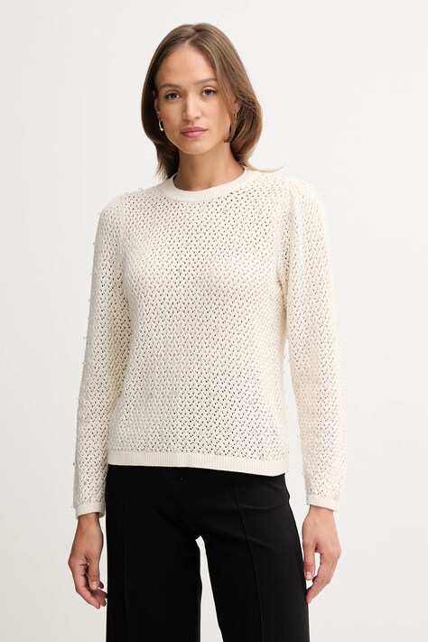 Pedro del Hierro sweter bawełniany damski kolor beżowy lekki 3512895