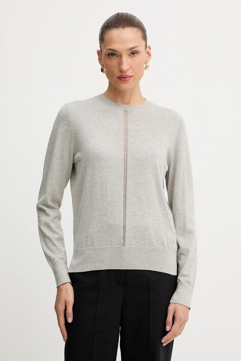 BOSS Orange sweter z dodatkiem wełny damski kolor szary lekki 50548927