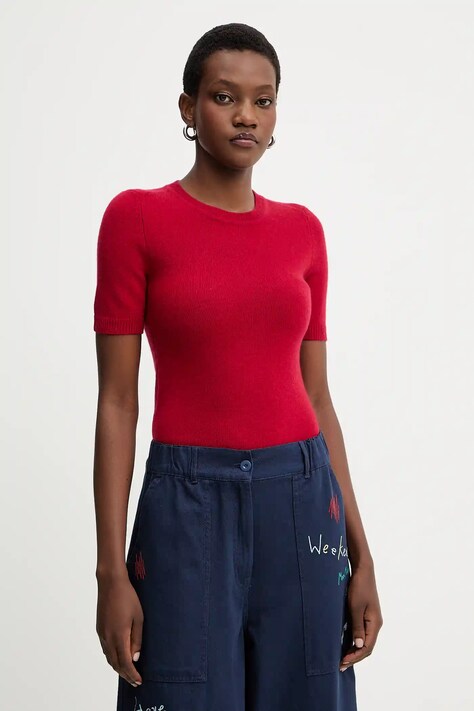 Marella sweter wełniany damski kolor czerwony lekki 2523366424200