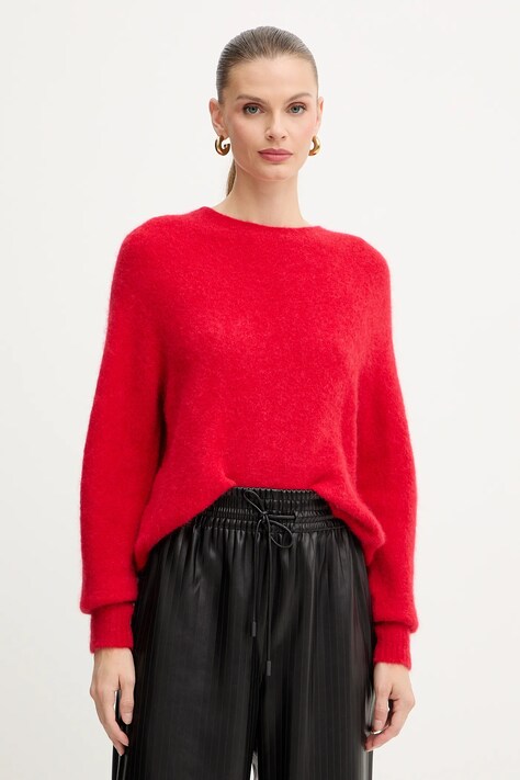Marella sweter z dodatkiem wełny damski kolor beżowy 2523366352200
