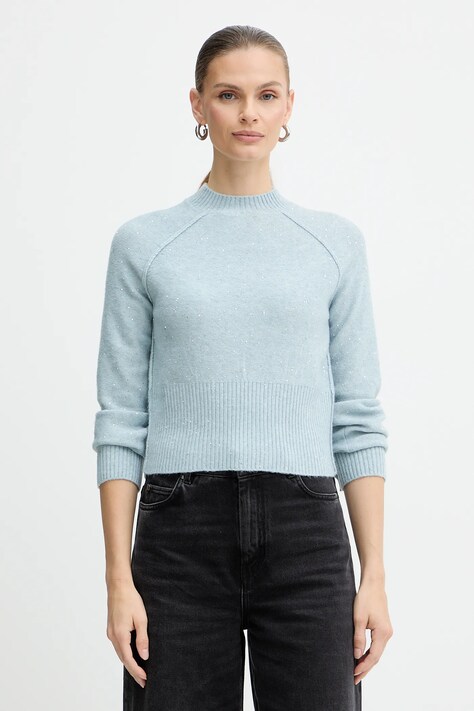 Marella sweter z domieszką wełny Emme by Marella damski kolor niebieski 2525366022200