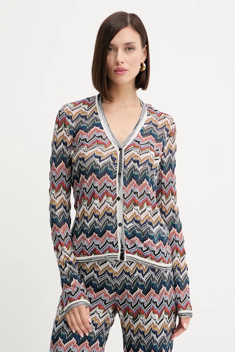 Missoni cardigan de lână culoarea bleumarin, light, DS25WM06.BR012F