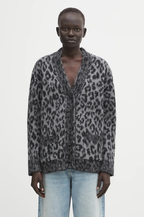 Anine Bing kardigan z dodatkiem alpaki banks damski kolor szary A.09.11403