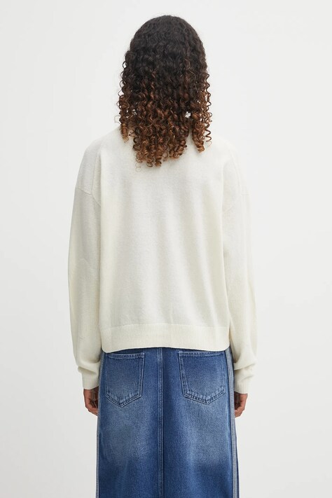 Napapijri sweter z dodatkiem wełny D-Mis damski kolor beżowy NP0A88XLN1J1