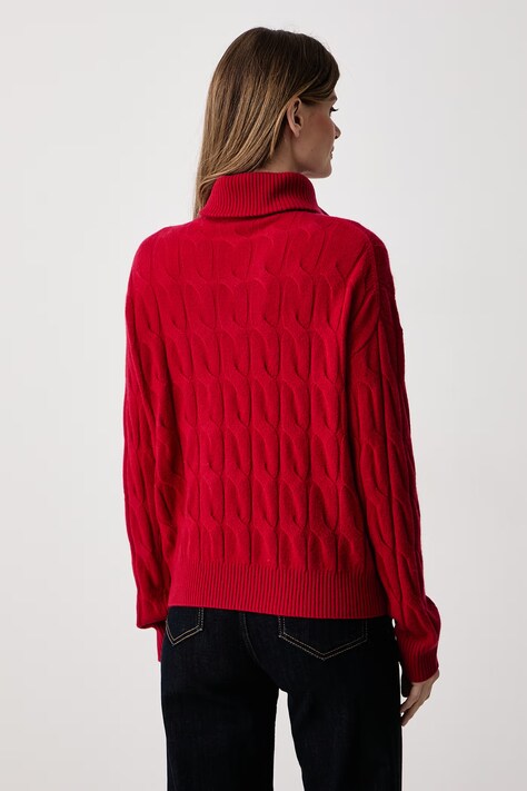 Tommy Hilfiger Sweter damski wełniany czerwony WW0WW46425