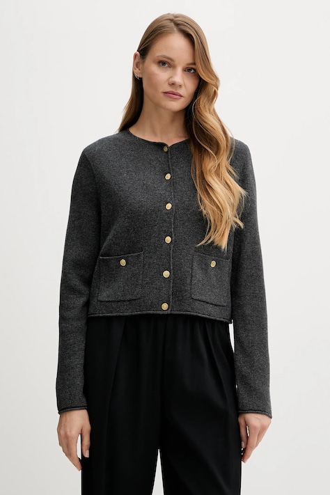 Tommy Hilfiger cardigan in lana donna colore grigio WW0WW46441