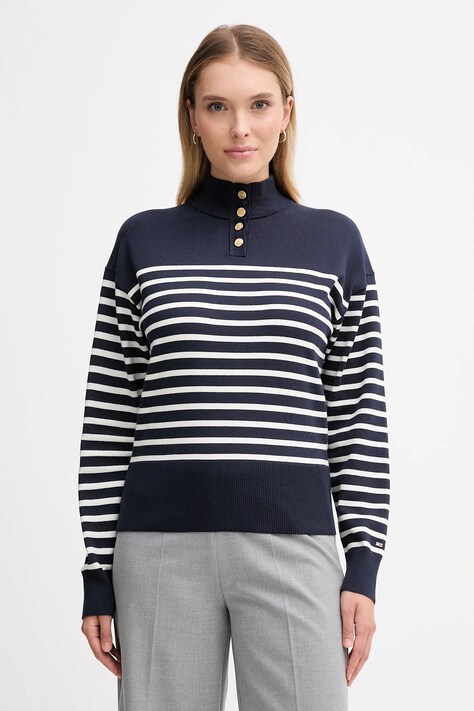 Svetr Tommy Hilfiger dámský, tmavomodrá barva, WW0WW47467
