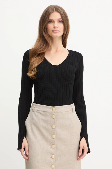 BOSS sweter damski kolor czarny lekki 50547913