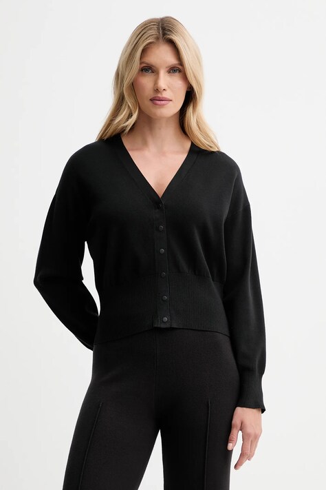 Calvin Klein kardigan damski kolor czarny lekki LV044D317G