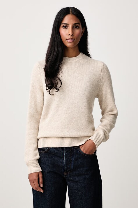 Barbour Sweter damski wełniany beżowy LKN1666