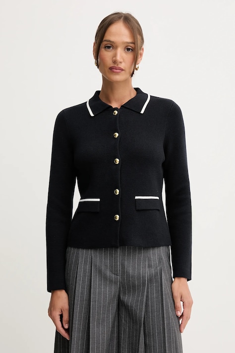 Barbour kardigan bawełniany COLLEEN damski kolor czarny LKN1668