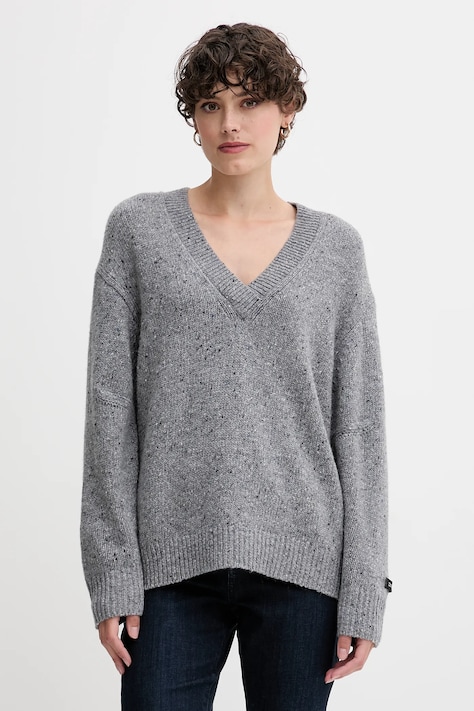 Pulover Calvin Klein Jeans boja: siva, lagane, LV044D328G