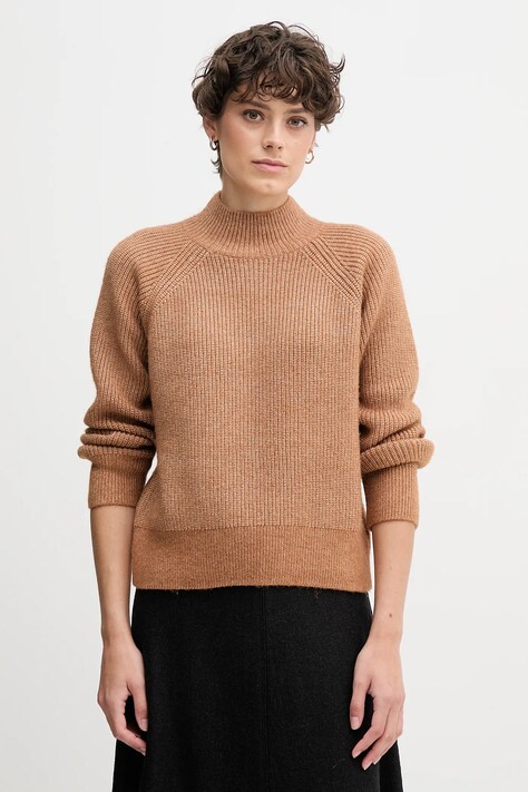 Pulover s primesjo volne Calvin Klein Jeans ženski, rjava barva, LV044D372G
