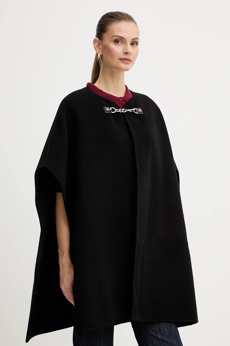 MICHAEL Michael Kors poncho de lână culoarea negru, MF520J6GBX