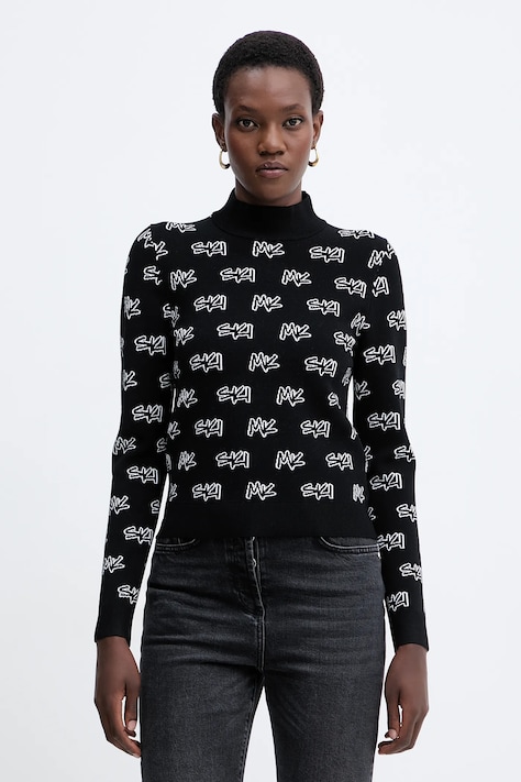 MICHAEL Michael Kors pulover culoarea negru, light, cu turtleneck, MF561COK0M