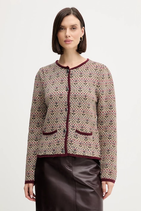 Hoss Intropia gyapjú kardigán bordó, 6312171