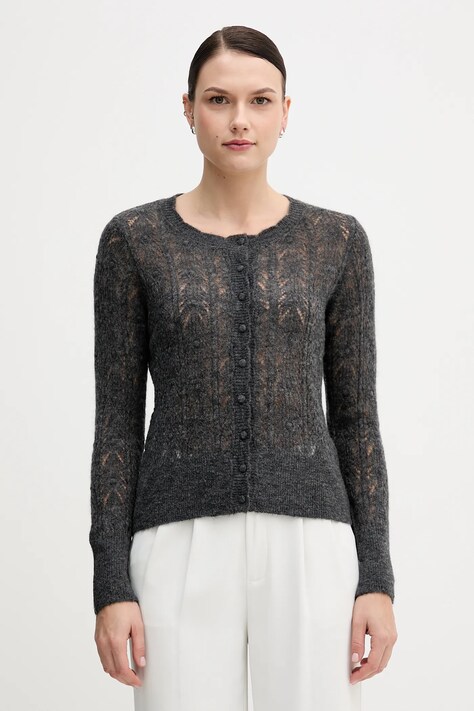 Hoss Intropia kardigan z dodatkiem wełny damski kolor szary lekki 6312167