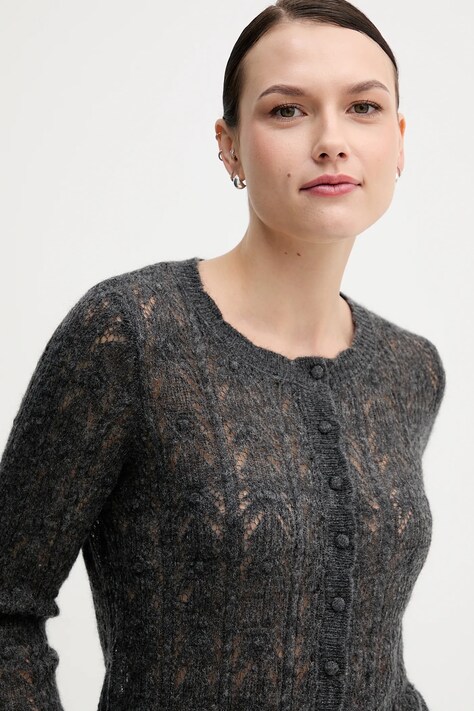 Hoss Intropia kardigan z dodatkiem wełny damski kolor szary lekki 6312167