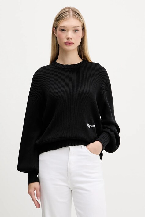 Karl Lagerfeld Jeans pulover de bumbac culoarea negru, light, A4W18014