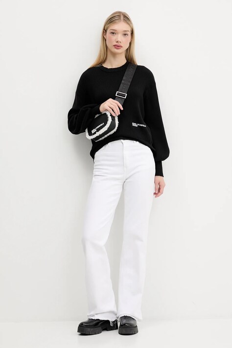 Karl Lagerfeld Jeans pulover de bumbac culoarea negru, light, A4W18014