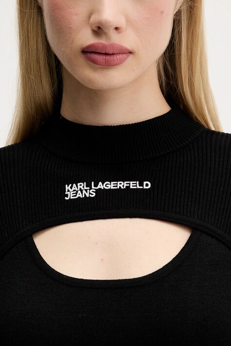 Karl Lagerfeld Jeans pulover culoarea negru, light, cu turtleneck, A4W18013