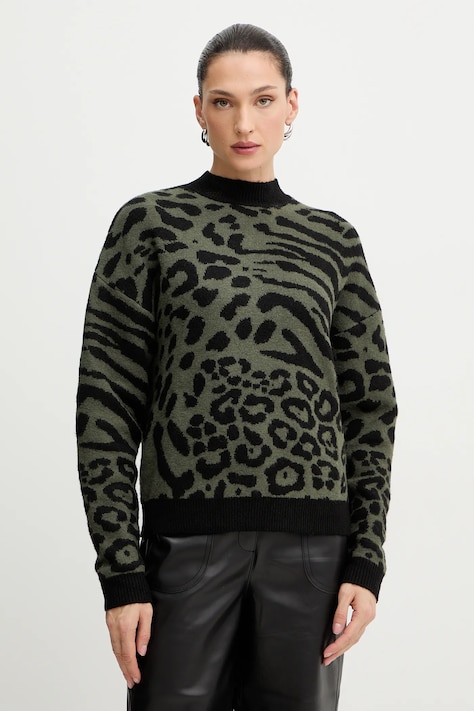 Morgan pulover culoarea verde, cu turtleneck, MFELIXA