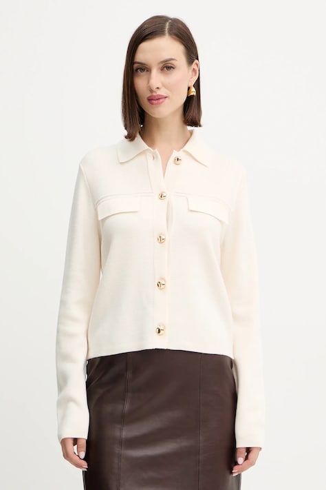 Morgan cardigan din amestec de lână culoarea bej, light, MIMDIE