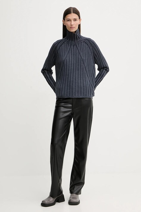 G-Star sweter bawełniany 0 damski kolor niebieski z golfem D27172.D630