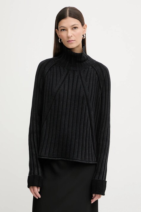 G-Star sweter bawełniany 0 damski kolor czarny z golfem D27172.D630