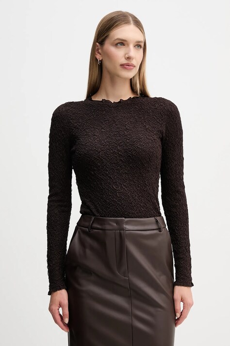 Pedro del Hierro sweter damskie kolor brązowy gładka 3512918