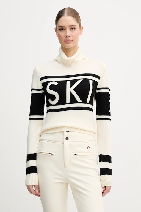 Perfect Moment sweter z wełny merino Schild damski kolor beżowy z golfem W3000075